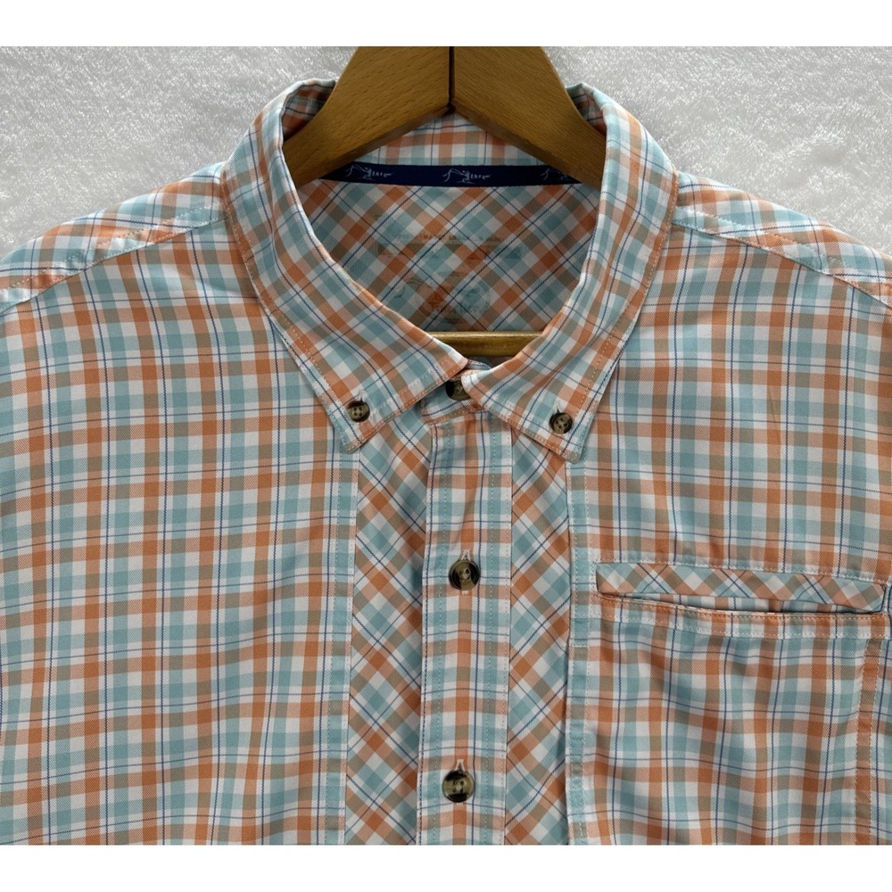 TrueFlies Bokeelia Tattersall Long Sleeve Shirt Seafoam Hibiscus Men's XL